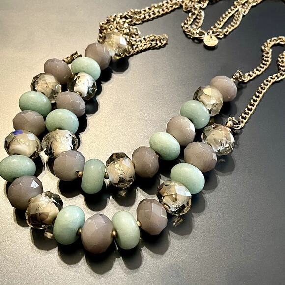 LOFT Tiered Double Strand Beaded Necklace - Picture 3 of 7